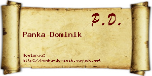 Panka Dominik névjegykártya
